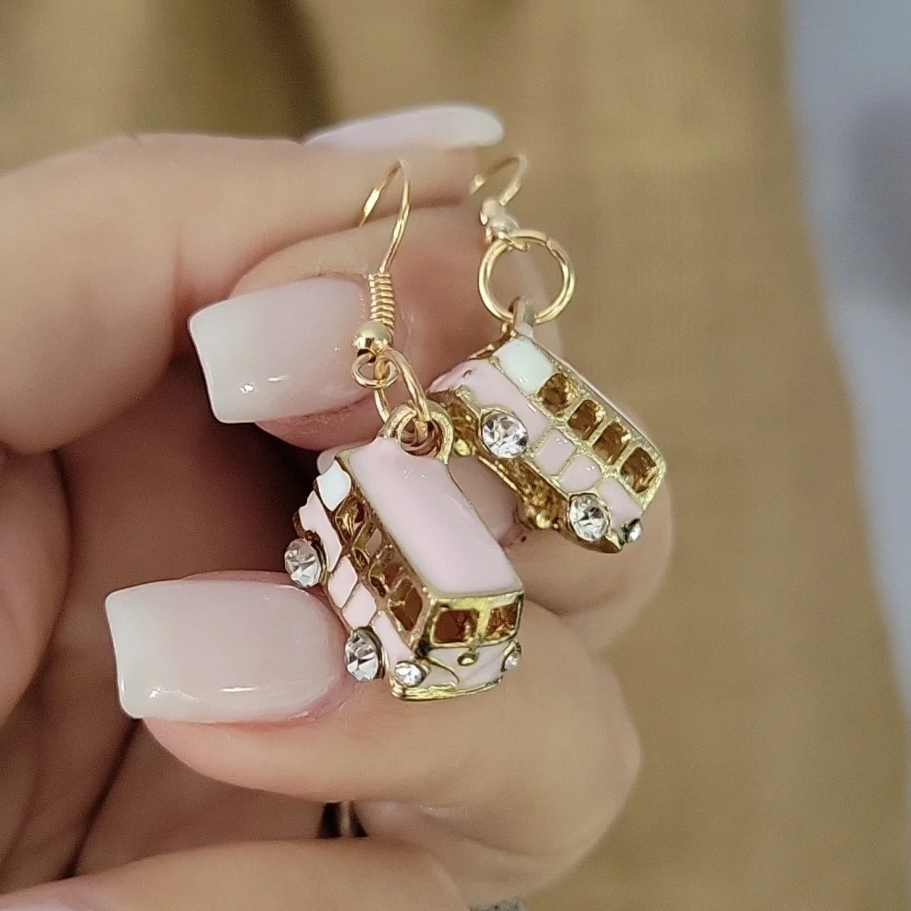 VW Micro Bus Drop Earrings - Picture 3 of 8
